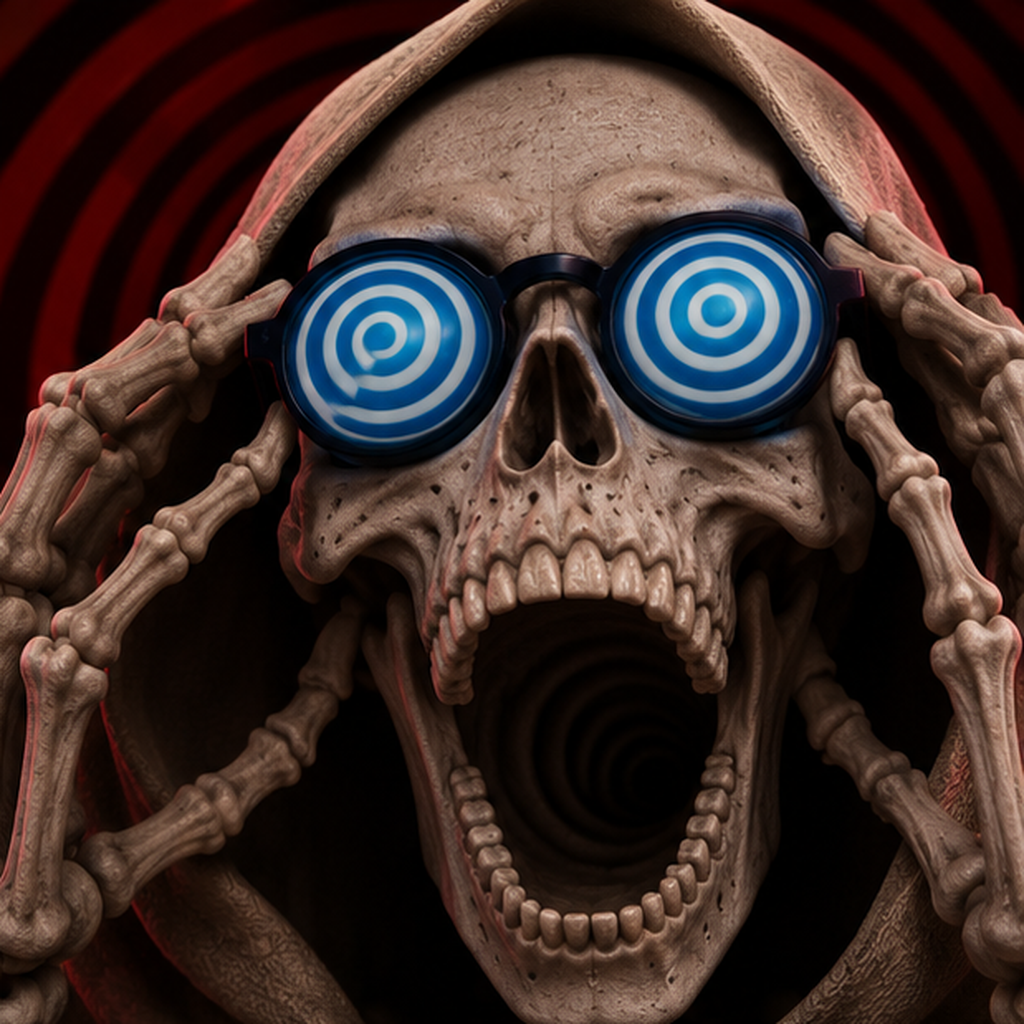 Skeleton Hypnotist close-up