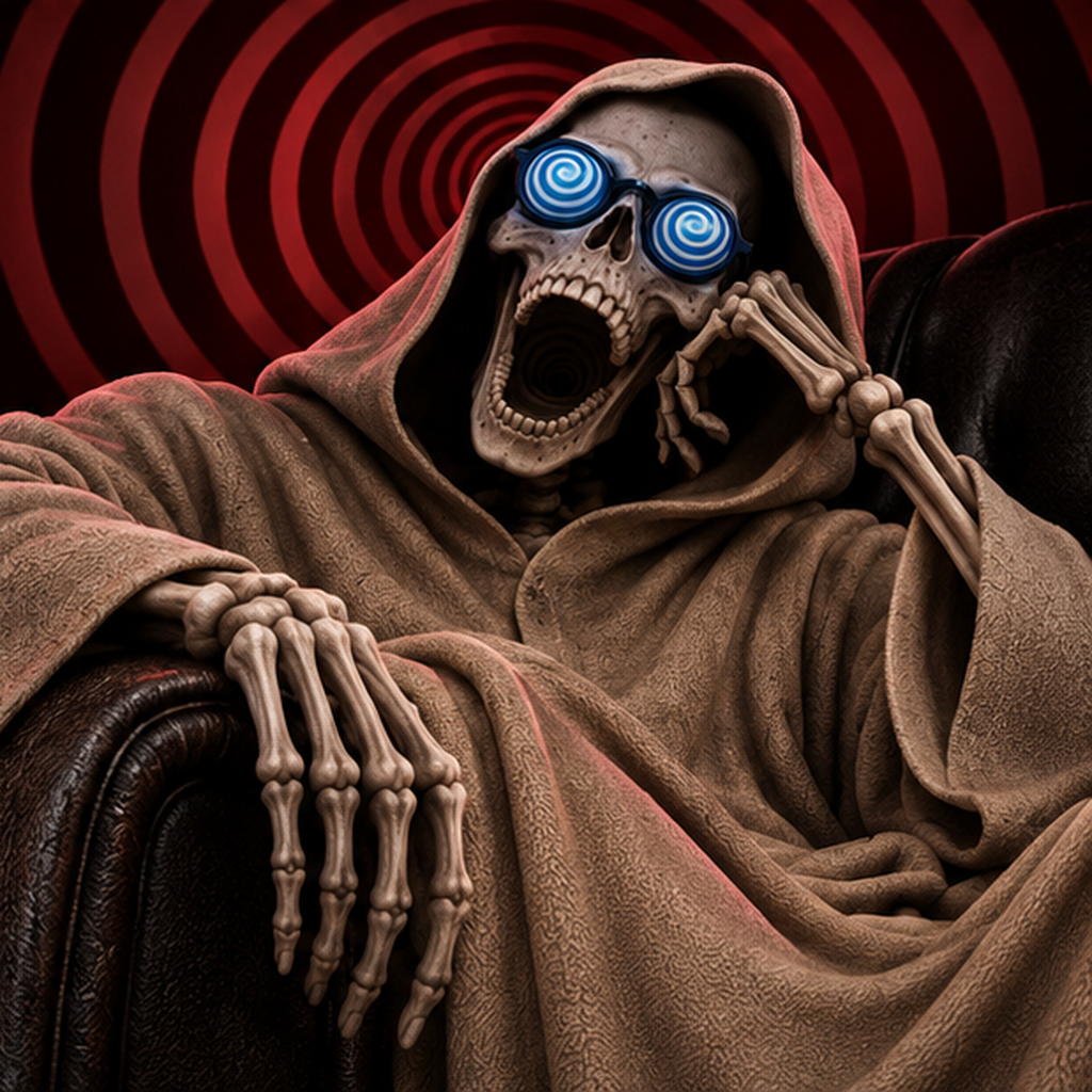 Skeleton Hypnotist throne scene